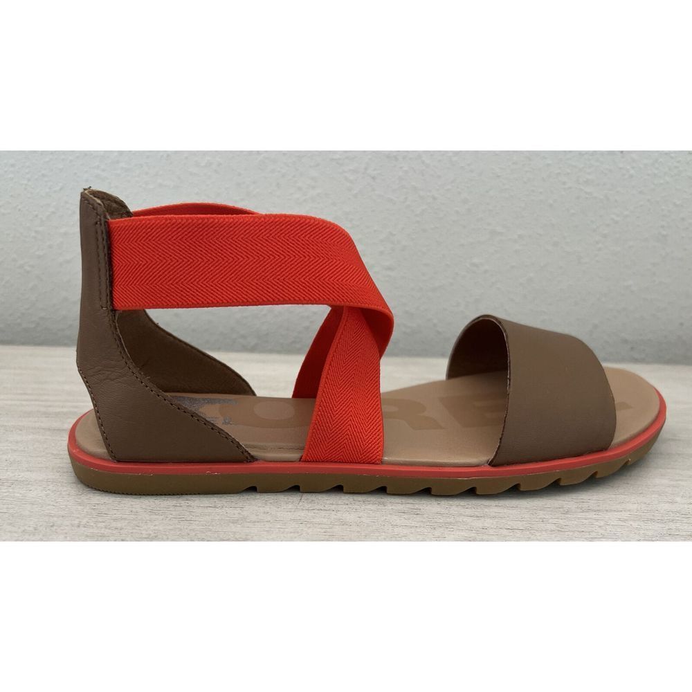 Sorel Womens Sz 7M Ella II Red/Rouge Sandals Ankle Cross Strap Strappy Flats NIB - Picture 14 of 16